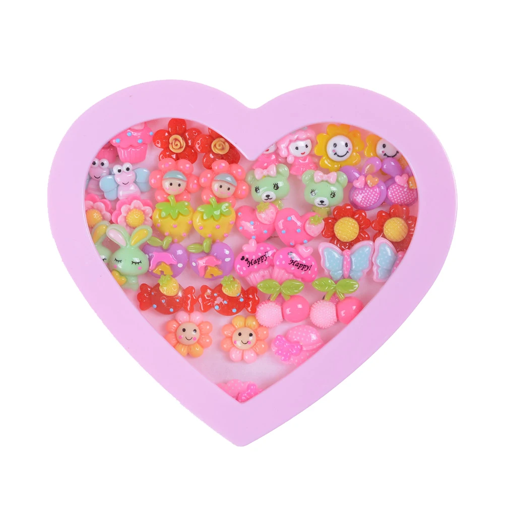 Милые Мультяшные серьги для маленьких девочек 20 шт./лот Детские безболезненные