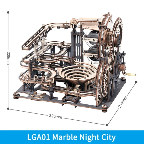 Robotime ROKR Marble Night City 3D деревянные игры-головоломки в сборе водяные колеса Модель игрушки для детей подарок на день рождения