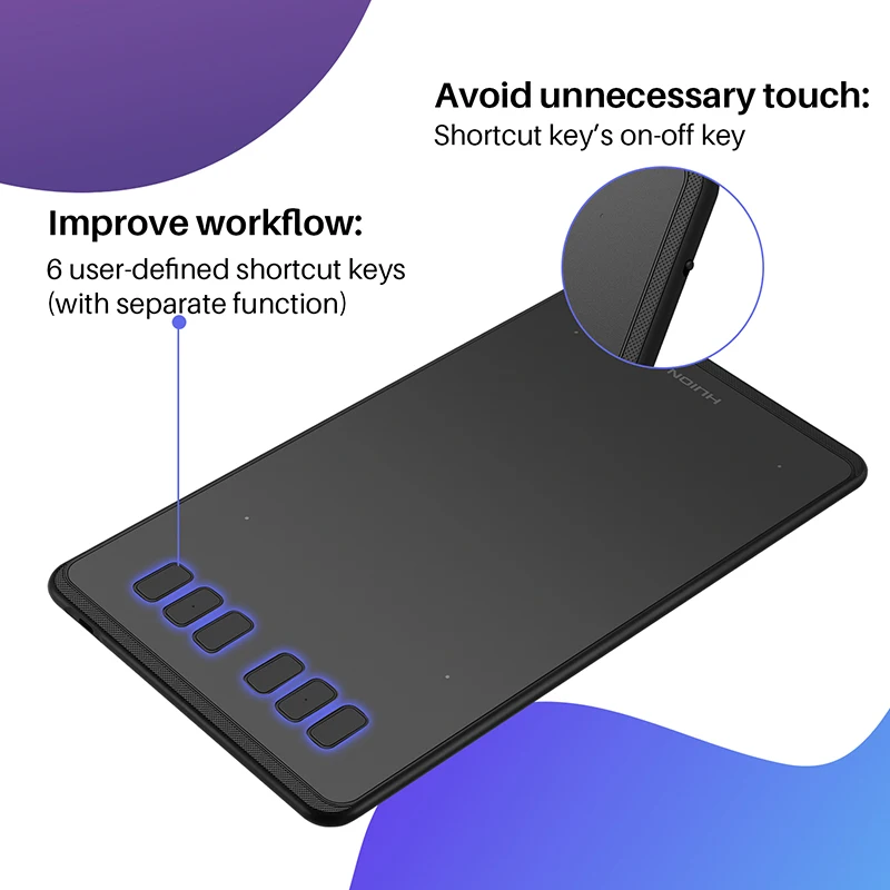 HUION Inspiroy H640P без аккумулятора цифровые планшеты для рисования графический планшет с 8192 уровнями давления стилус с OTG подарок