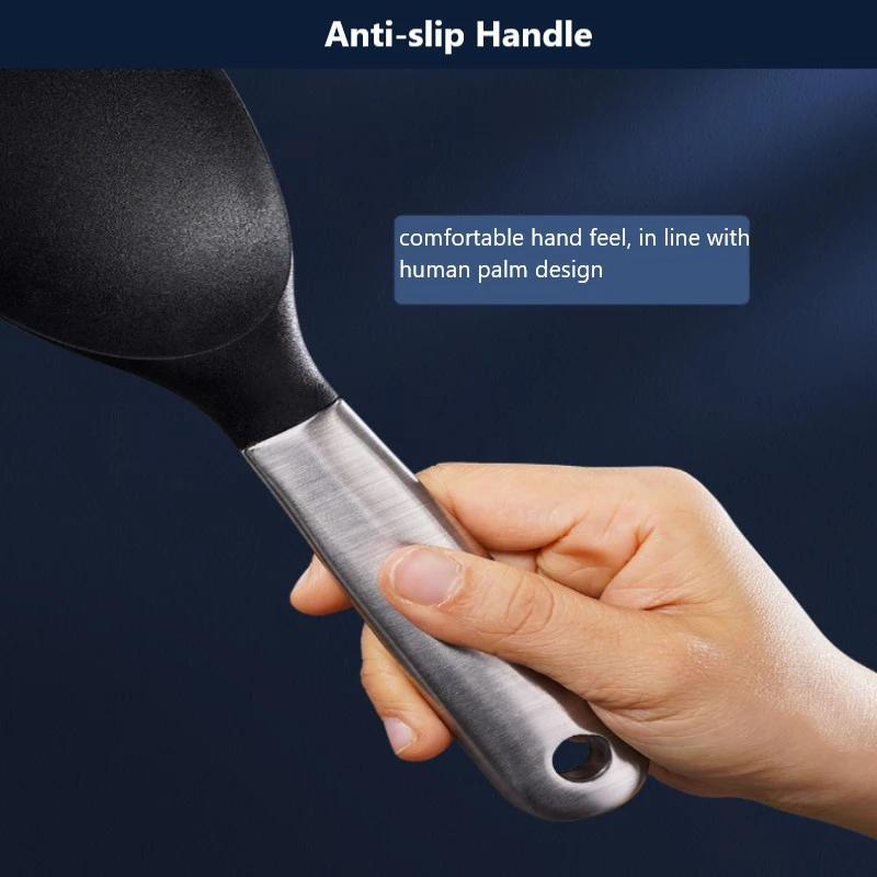 

Silicone Meal Spoon Canteen Rice Spoon Stainless Steel Rice Spoon Soup Spoon Public Spoon Household Dinnerware Kitchen Tools