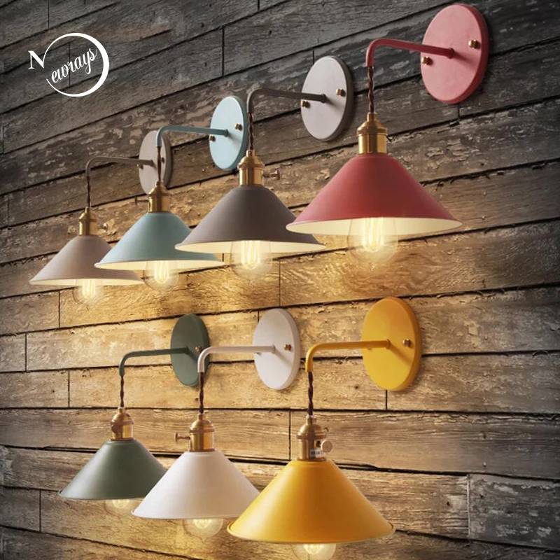 Промышленный простой железный настенный светильник современный светодиодный