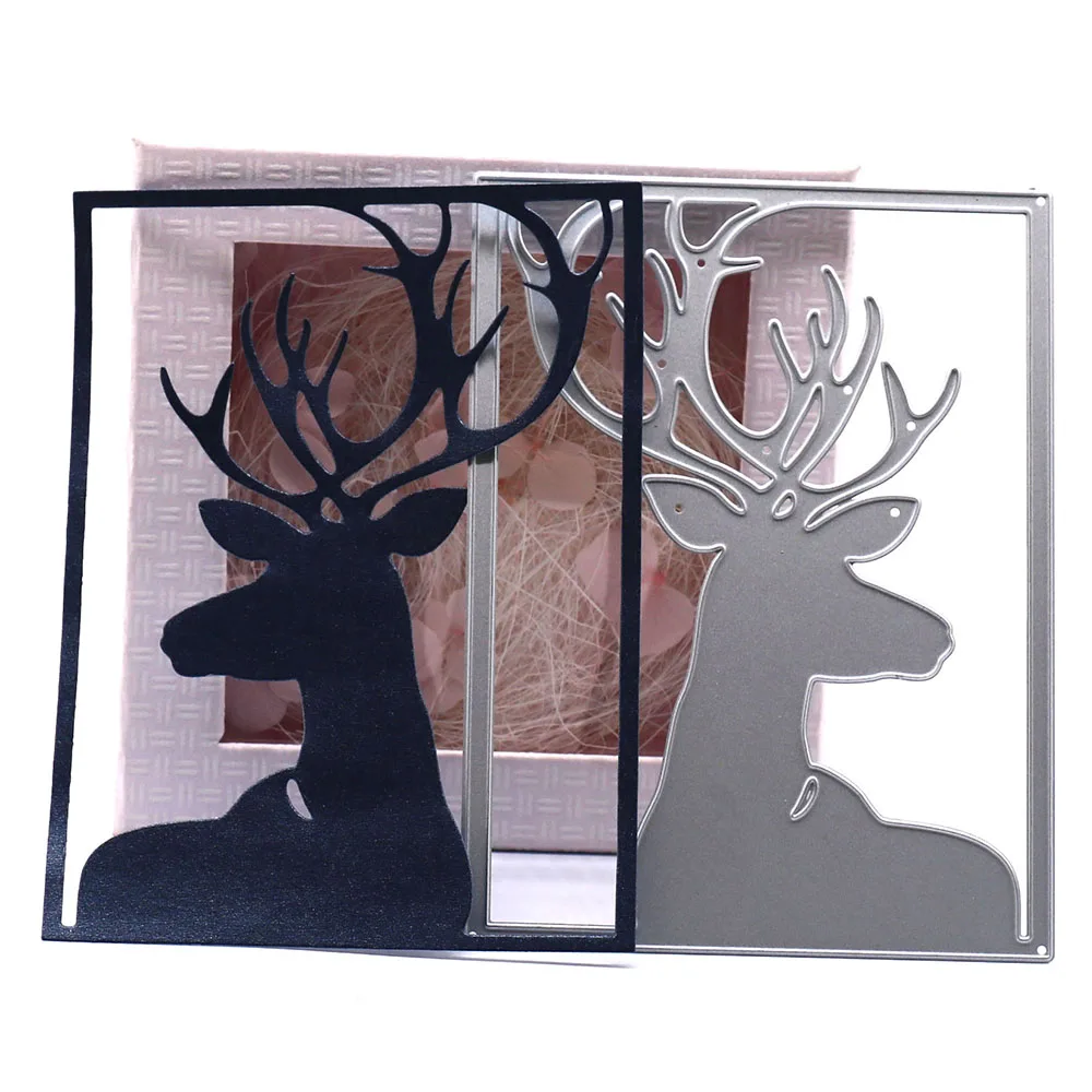 

Moose Frame Christmas Metal Cutting Dies Scrapbooking Album Navidad Cards Making Crafts Embossing Stencil Slimline Dies New2020