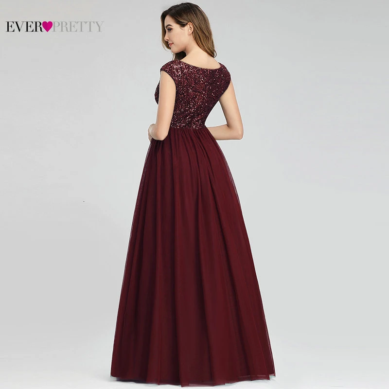 Vestido Madrinha Ever Pretty Dark Green Sequined Bridesmaid Dresses A-Line V-Neck Sleeveless Formal Dresses For Wedding Party