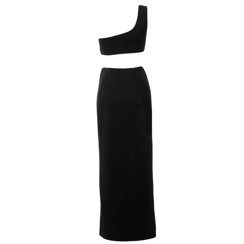 

Summer Ladies Skirt 2-Piece Sexy Vest Split Long Skirt Suit