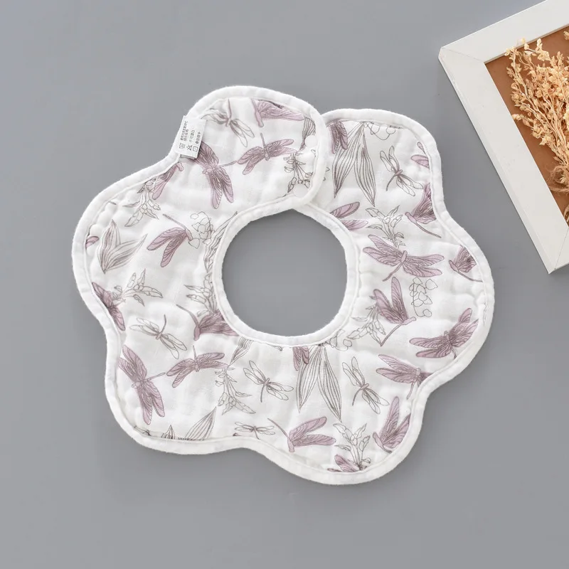 360 Degrees Rotating Baby Bib Six Layers Gauze Infant Cute Bibs Printed Soft Comfortable Saliva Towel Babador WHT081 | Детская одежда и