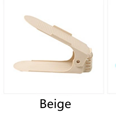 Beige Карамельный цвет пластиковый стеллаж хранение обуви Регулируемая прочная полка для обуви Органайзер двухслойная подставка держатель для обуви для гостиной - Цвет: Beige