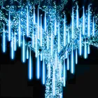 Водонепроницаемая светодиодная гирлянда метеоритный дождь, 50 см, 30 см, 8 трубок, уличное садовое Рождественское украшение для дома, вилка стандарта ЕССША