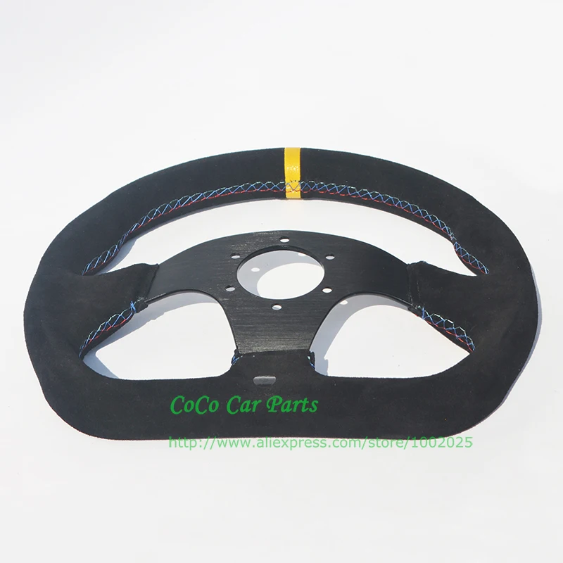 D образная форма 3 цвета стежок замша кожа картинг игра рулевое колесо