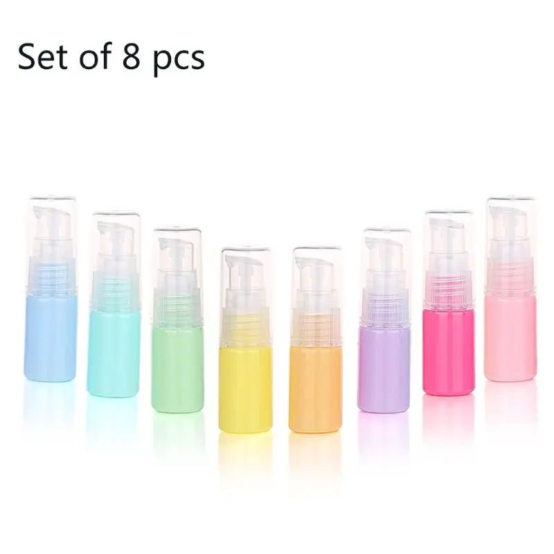

8Pcs 10ml Macaron Candy Color Refillable Empty Bottles Cosmetic Sample Pump Vial Container Cream Lotion Storage Pot