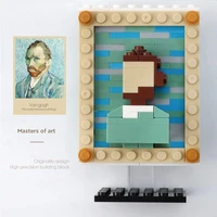 vincent van gogh self portrait moc building blocks set compatible building set famous art paintings toyseducational