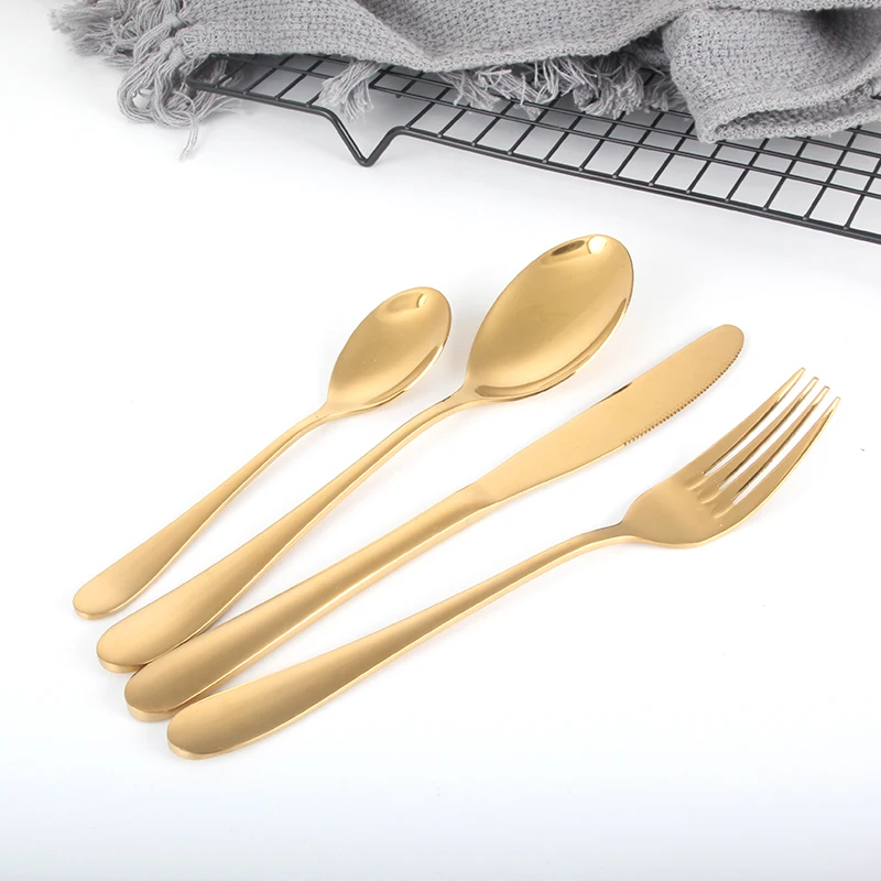 4 шт./компл. Porta золото Красочные посуда Нержавеющая сталь столовые приборы
