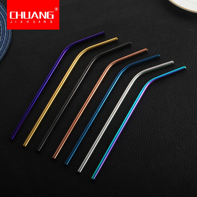 Красочные 304 соломинки многократного использования из нержавеющей стали прямой