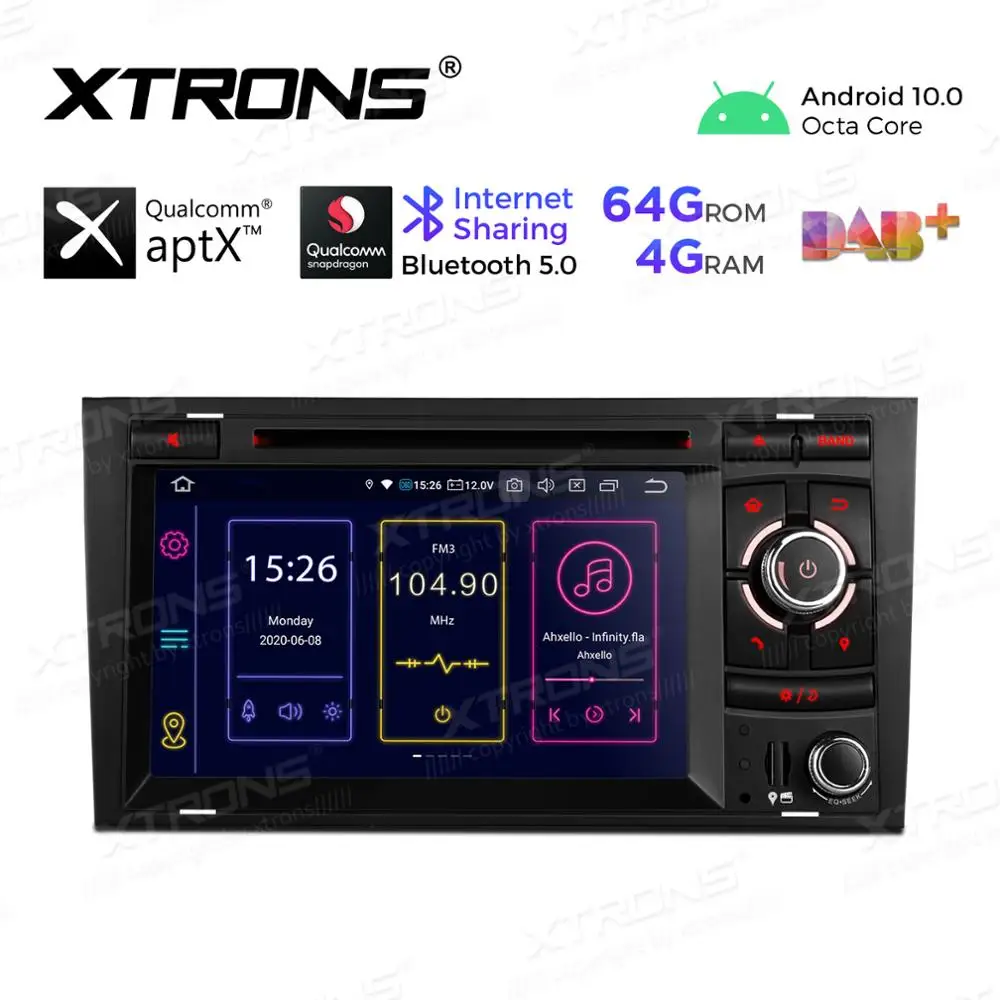 Автомобильный стерео DVD плеер 7 дюймов Android 10 0 PX5 Qualcomm Bluetooth 5 мультимедийный