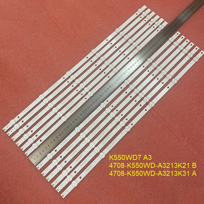 12 шт./компл. светодиодный подсветка полосы для 55J2000 55J3500U 55J3500 4078-K550WD-A3213K21 A3213K31 A B Тип K550WD7 A3