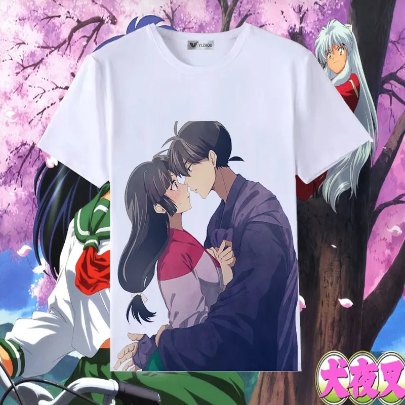 Inuyasha Косплей Футболка японское аниме инуяся Кикье Kouga с принтом летняя футболка