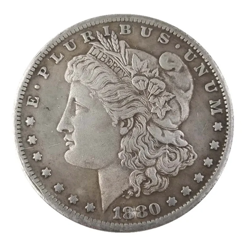 2 шт. 1880 Американский Морган памятная монета Золотая с позолотой монеты 1