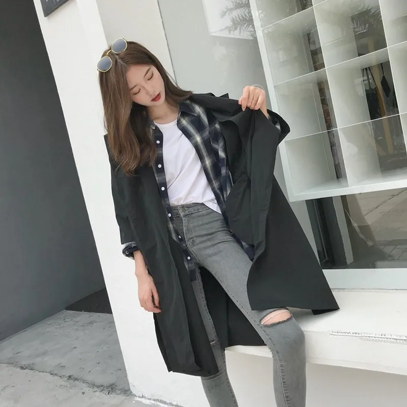 

Trench Women Retro Holiday Spring Chic Minimalist Adjustable Waist Design Femme Windbreaker Slim Vintage Trendy Ins Woman Jacket