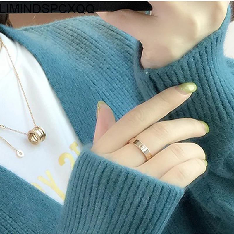 

Women Fashion Sweater Cardigan 2021 Autumn Winter Korean V-Neck Single Breasted Casual Loose Warm Knitted Coat Female Commute