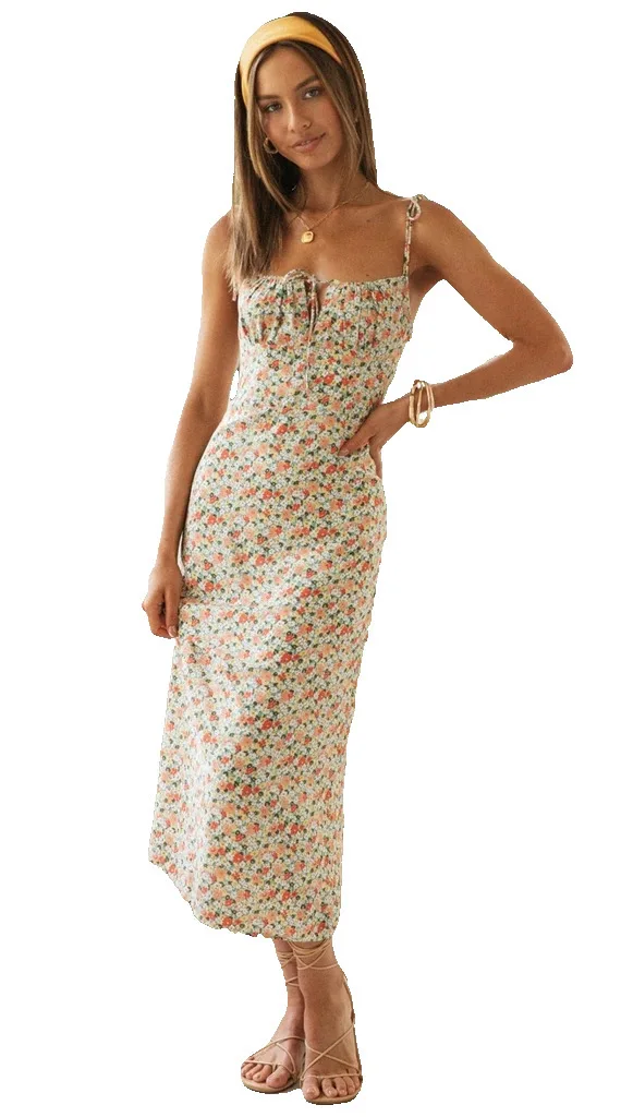 

New spring and summer sexy women's sling digital printing dress womenNew spring and summer sexy women's sling print dress