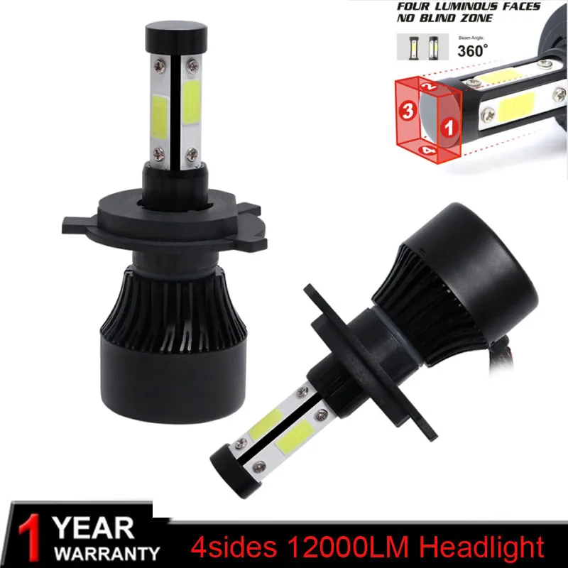 

2PCS Mini Turbo Car Headlight Bulbs Combo 4-Side LED Headllamp 9005 9006 H7 H8 H9 H10 H11 HB3 HB4 Fog Light Kit Car LED Lamps