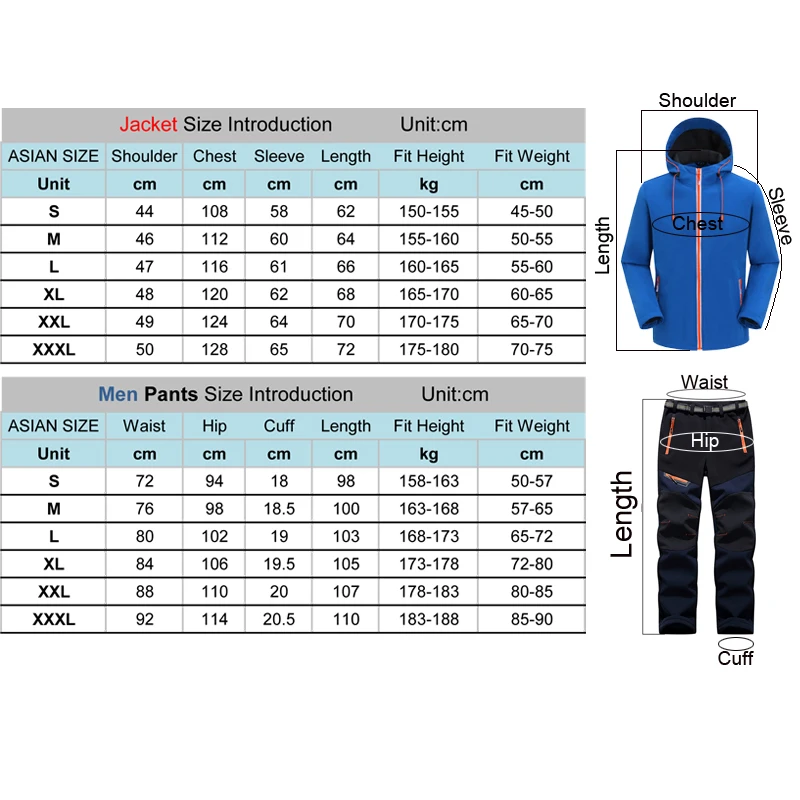 

TRVLWEGO Women Autumn Waterproof Fishing Warm Softshell Fleece Hiking Outdoor Jackets Trekking Camp Coat&Pants Set Climb