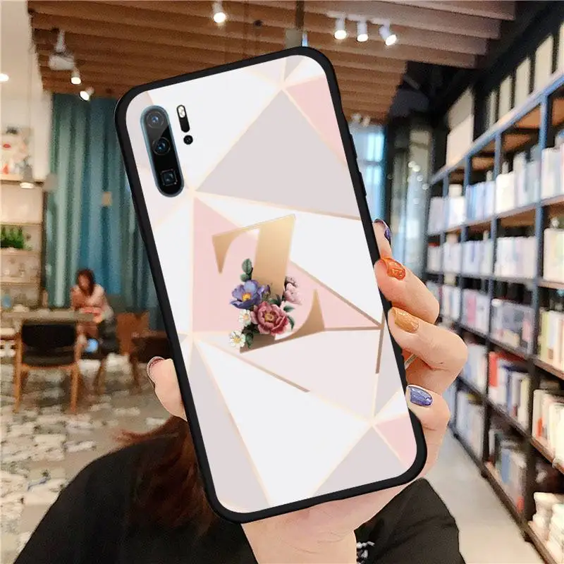 

Marble letter design Phone Case For Huawei honor Mate P 9 10 20 30 40 Pro 10i 7 8 a x Lite nova 5t
