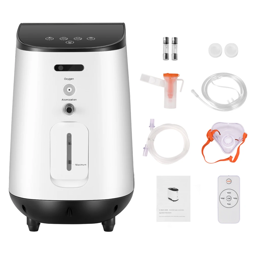 

TTLIFE 1-7L/min Portable Oxygen Concentrator Oxygen Generator Machine Air Purifier Elderly Sleep Home Health Monitor No Battery