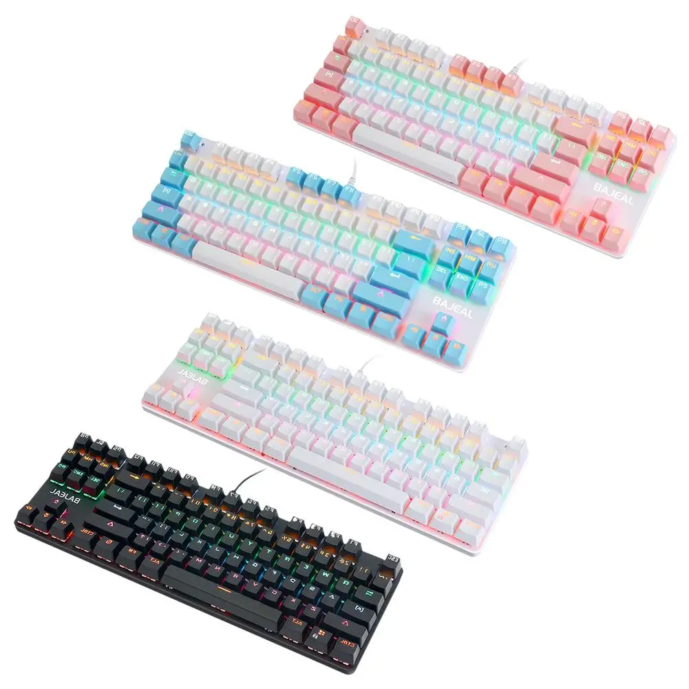 Механическая Проводная игровая клавиатура с RGB подсветкой 87 клавиш|Запасные