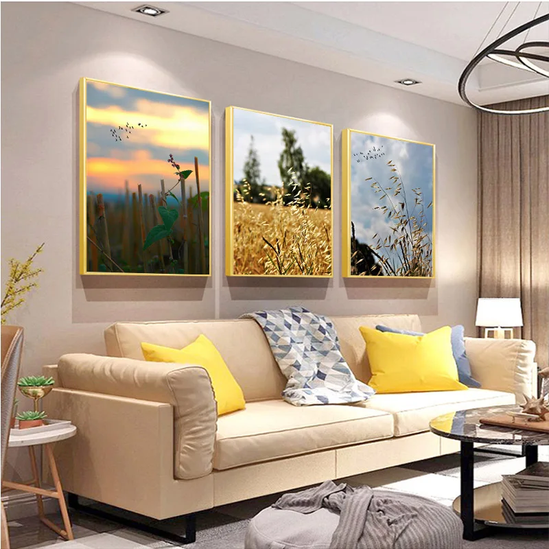 

Постеры и принты Oat для сезона «Урожай», настенная живопись на холсте, настенные картины для гостиной, пейзаж заката, декоративные картины