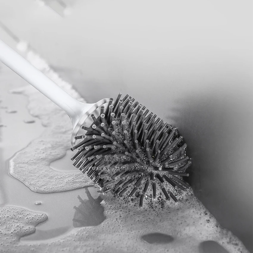 

ABS+PP Toilet Cleaning Brush Set Floor Wall Mounted Cleaning TPR Soft Fur Brush Holders Home Bathroom Toilet Brush Accessories