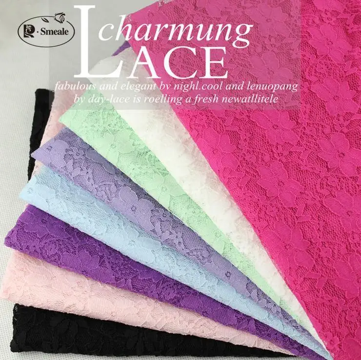 

Free shipping elasticity lace fabric 24colors can choose small plum bottoming shirt dress underwear lace fabric width 150cm RS78