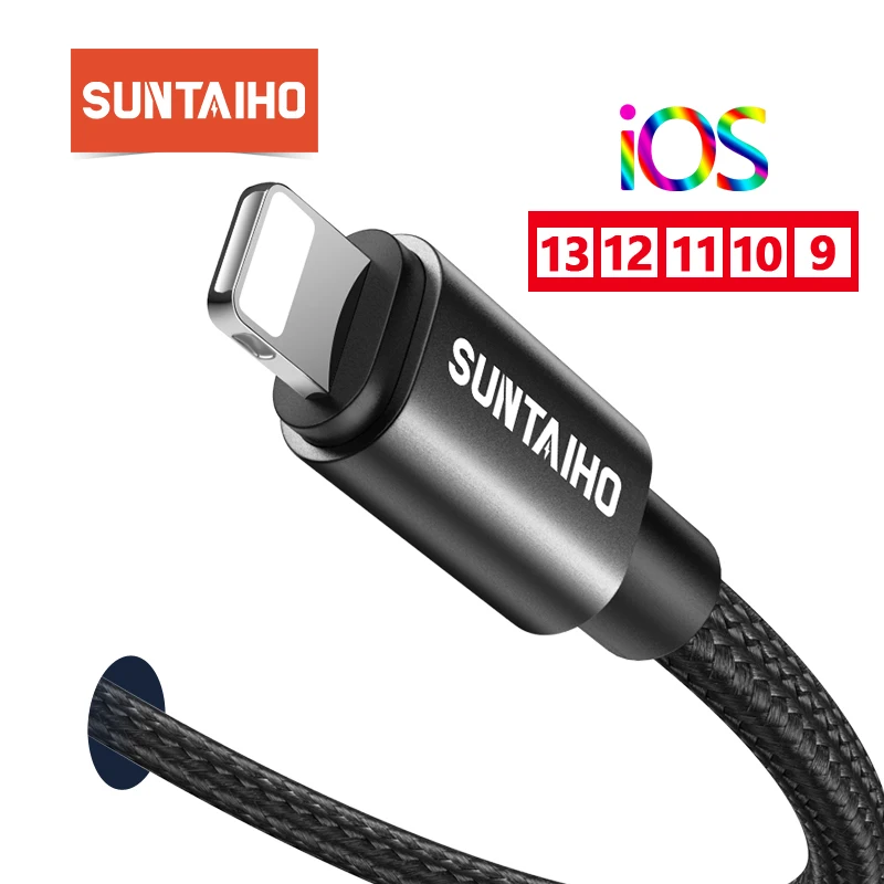 Suntaiho 2.4A usb кабель для айфона X зарядный кабель для айфона XR MAX XS 8 7 6 plus 5 s USB кабель для передачи данных телефонный провод для быстрой зарядки