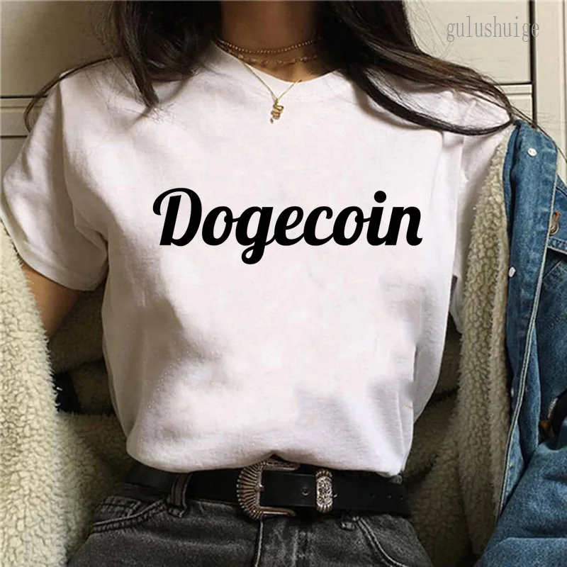 

Dogecoin To The Moon Classic Tshirt Men Creative Print T Shirt Harajuku Kawaii Funny Cartoon Graphic Tshirt Unisex Tops Tee Male