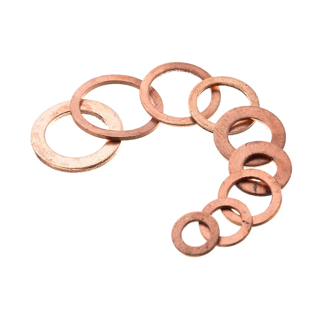 200 шт. шайба медная прокладка болт и гайка набор плоское кольцо уплотнение