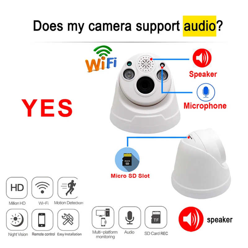 JIENUO Wi-Fi ip-камера 720P 960P 1080P Cctv, беспроводная камера видеонаблюдения, TF карта записи, инфракрасная двухсторонняя аудио домашняя камера