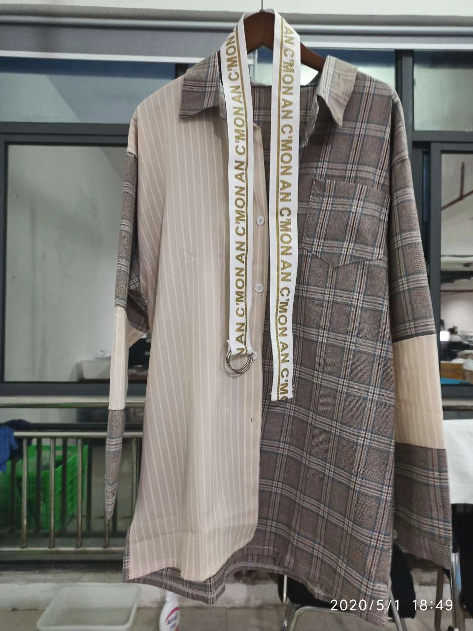 Женская рубашка LANMREM свободная повседневная в полоску с длинным рукавом стиле