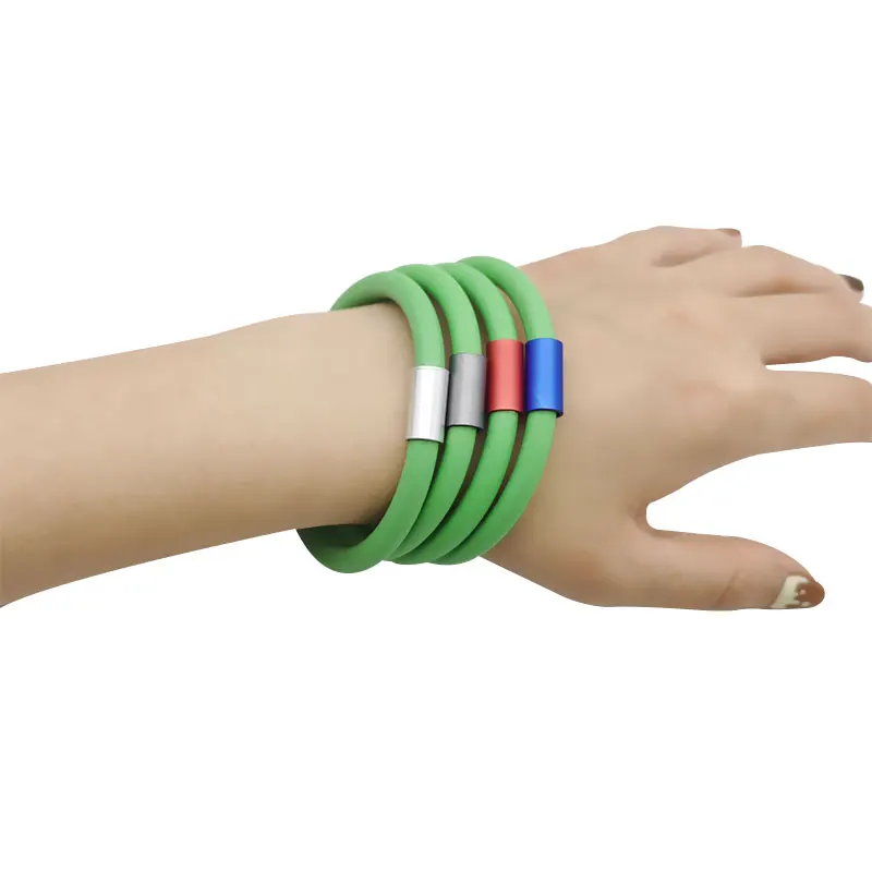 

YD&YDBZ New 7 Colors Metal Bracelet Punk Style Female Bohemian Jewelry Handmade Rubber Jewelry Elastic Rope All Sizes