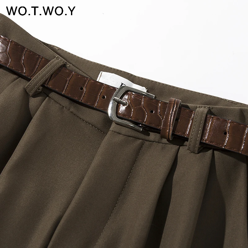 Женские брюки-карго WOTWOY прямые длиной до щиколотки с карманами в стиле сафари 2020 |