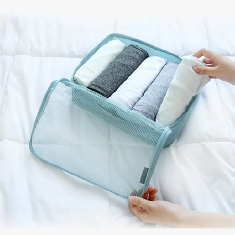 

Waterproof Travel Storage Six Pieces Set Korean-style Luggage Compartmental Storage Set Travel Trolley Clothes Organizing Storag