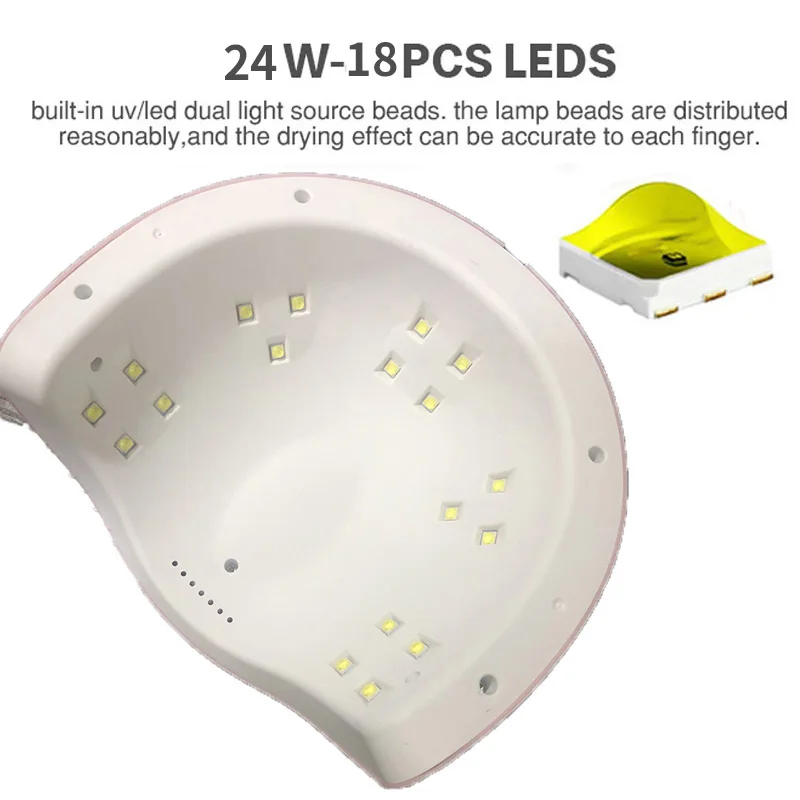Сушилка для ногтей 24 Вт USB зарядка лампа с кнопкой таймера умный гелевый