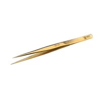 bst ss sa gold plated stainless steel tweezers wear resistant tweezers anti static curved straight tip precision forceps repair