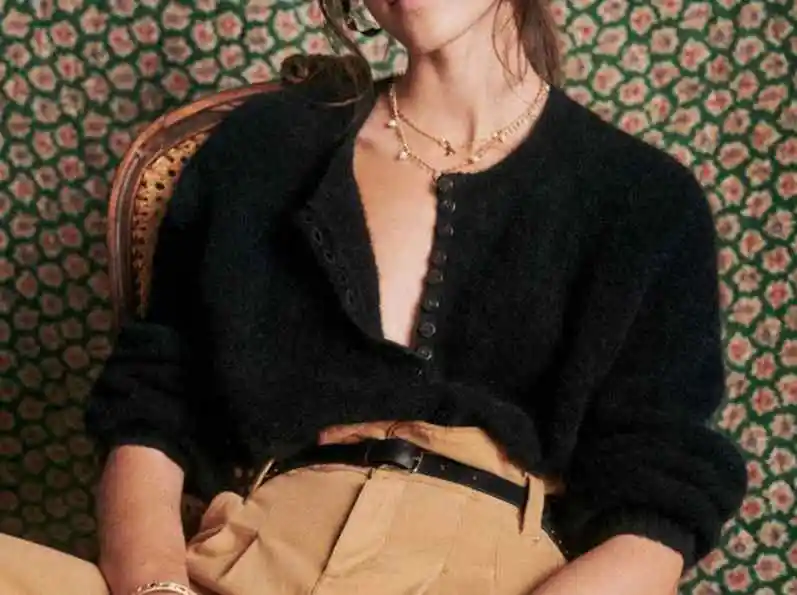 

2020 Winter New Mohair Half Open Collar Button Loose Pullover Candy Color Sweater