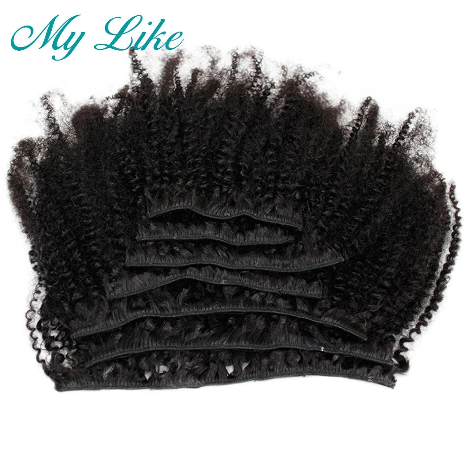 MyLike 4b 4c монгольские афро кудрявые вьющиеся волосы на заколке для наращивания
