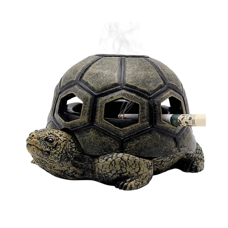 Turtle Shape Cigar Ash Tray for Indoor Outdoor Home Office and Car  Ashtray Smokeless  cigar ashtry enlarge