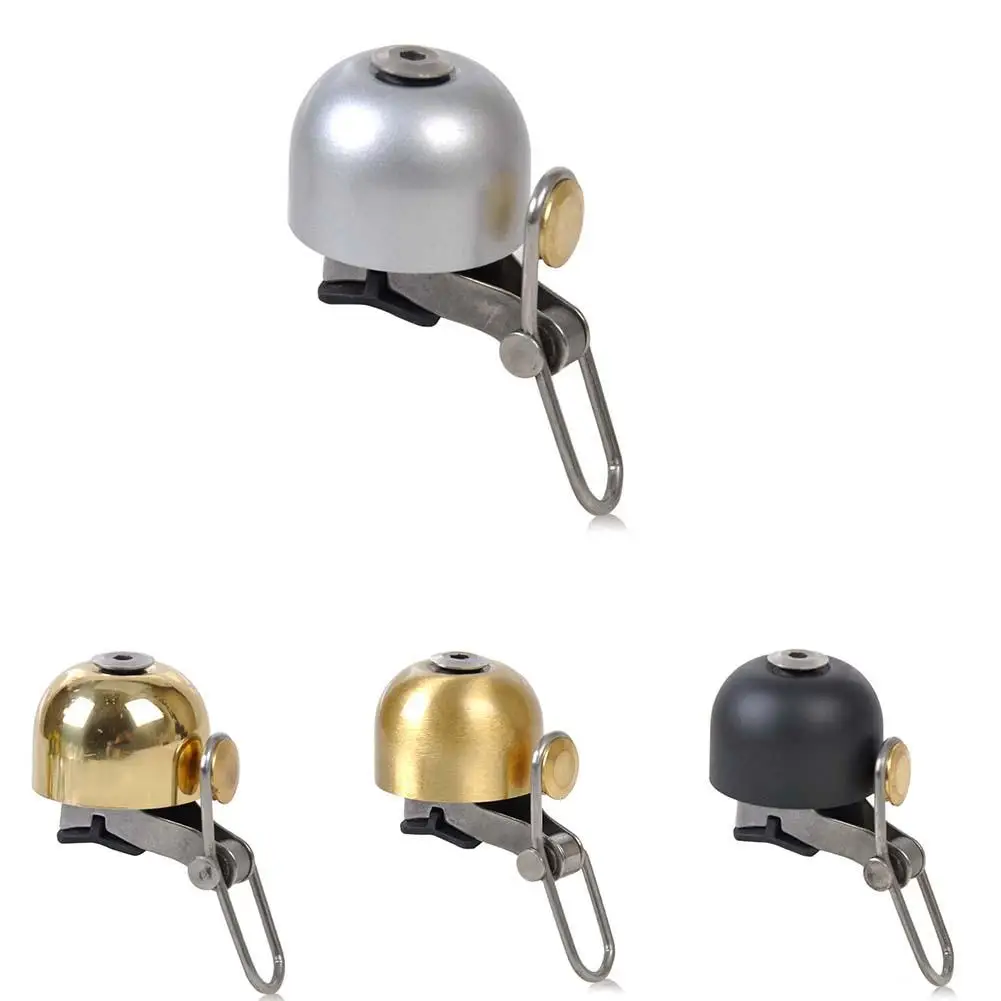 Золотой Серебряный велосипедный Звонок для руля Ретро цикл толкатель велосипед