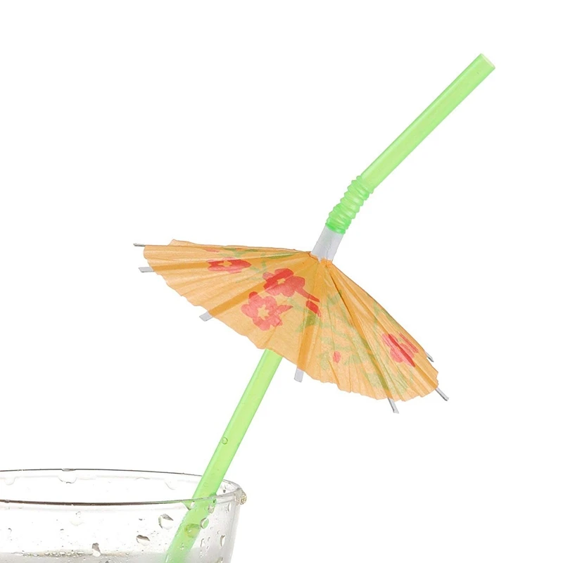 50 зонтик питьевые соломки гавайский пляжный коктейль Луау украшения для