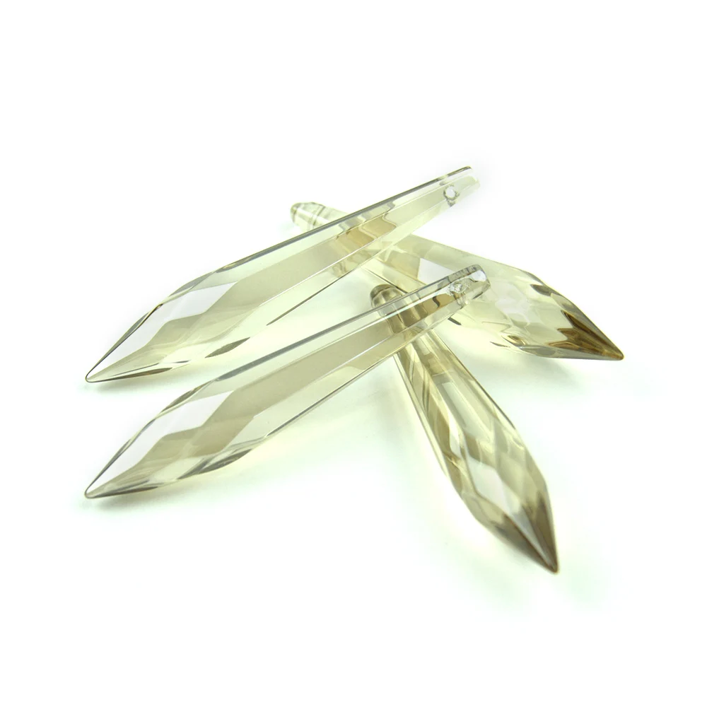 10 шт./лот 63 мм коньячный Кристалл многогранные сосульки хрустальные подвески для