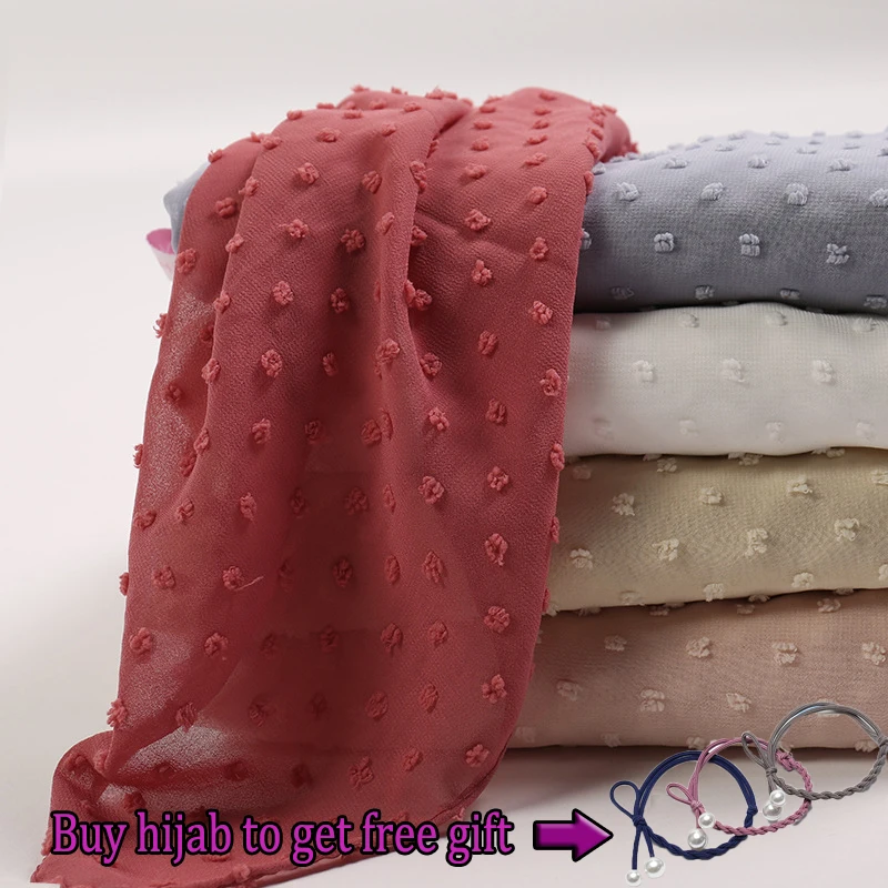 10 шт./лот жаккардовая Роскошная простая шифоновая шаль шарф новый дизайн хиджаб