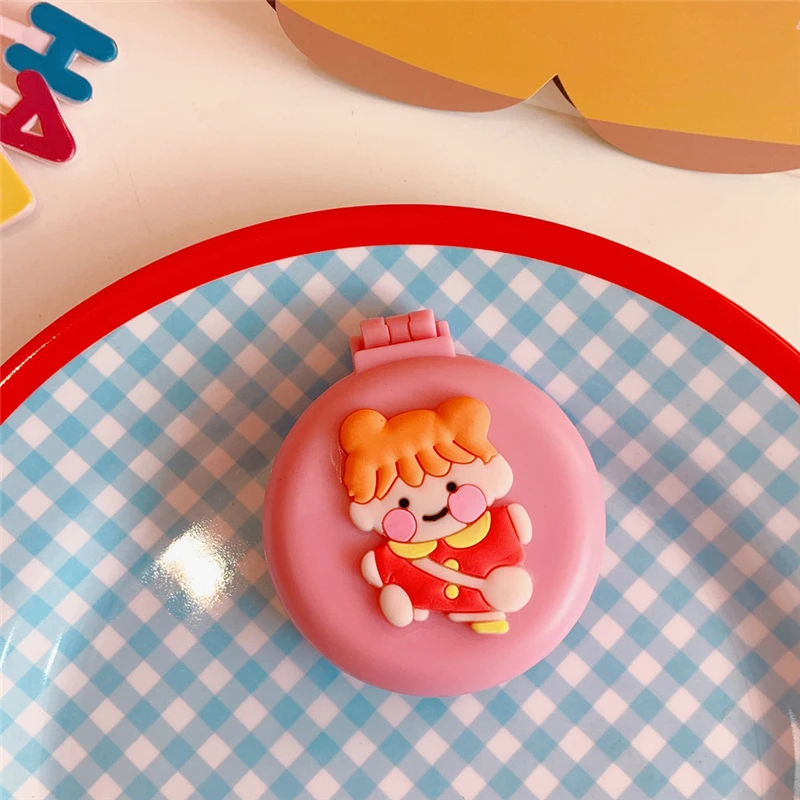 SW 1 шт. Kawaii силиконовый односторонний портативный макияж зеркало с гребнем Cartton Girl