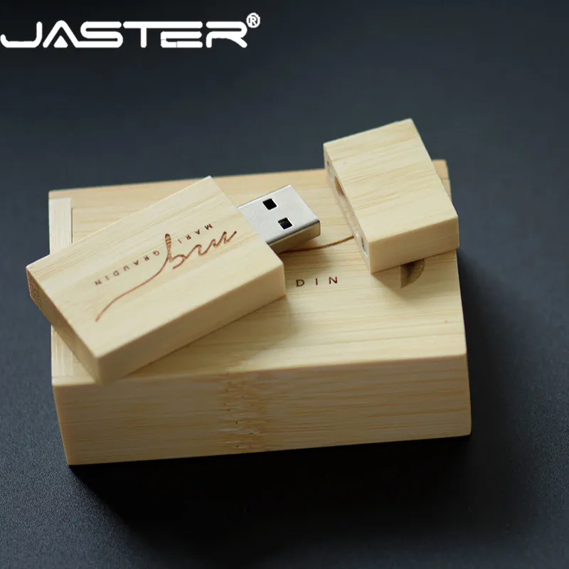 JASTER акция (более 10 шт. бесплатный логотип) креативный деревянный usb + коробка